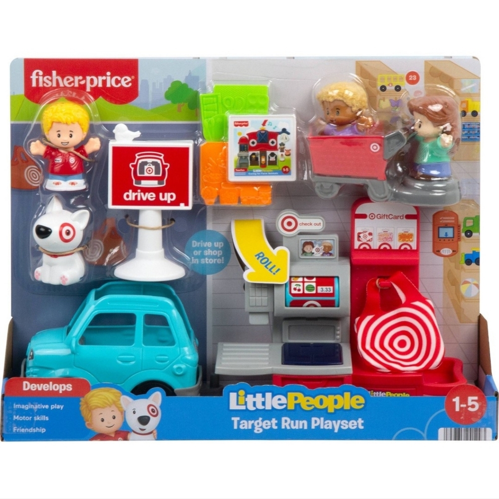 Fisher-Price Little People Target Run Playset Checkout Counter & Car 🚗🚨 🎯